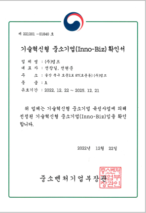 INNOBIZ证书